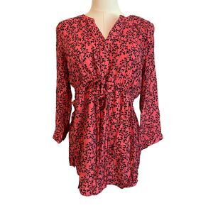 Motherhood Maternity Top Womens Size Medium Dainty Floral Drawstring Waist